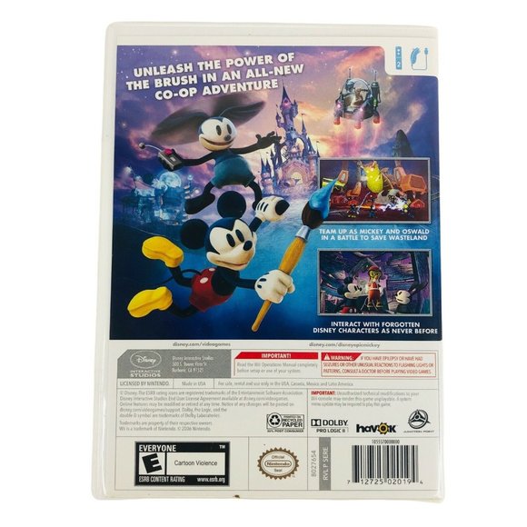 Disney Epic Mickey 2 The Power Of 2 Nintendo WII Complete Manual Manual Disc - Picture 3 of 8